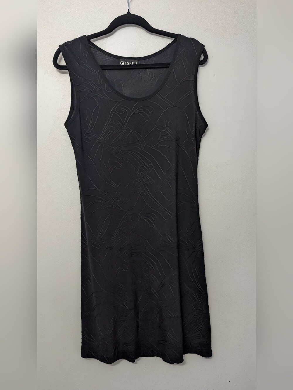 Gitane Canada Black Sleeveless Textured Sheath Dress (L-xl)